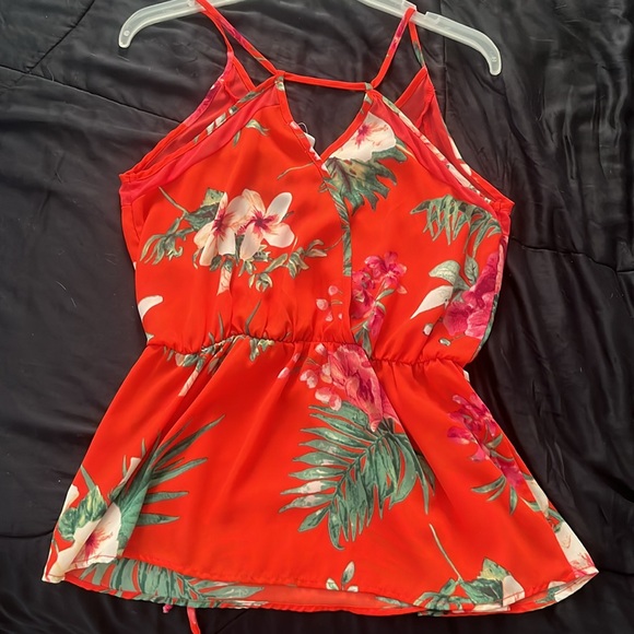 Sienna Sky Floral Spaghetti Strap Blouse - Size Medium - $14 - Picture 3 of 3